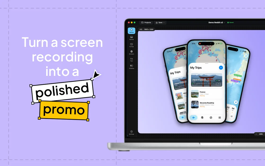 Dummo · turn a screen recording into a polished promo