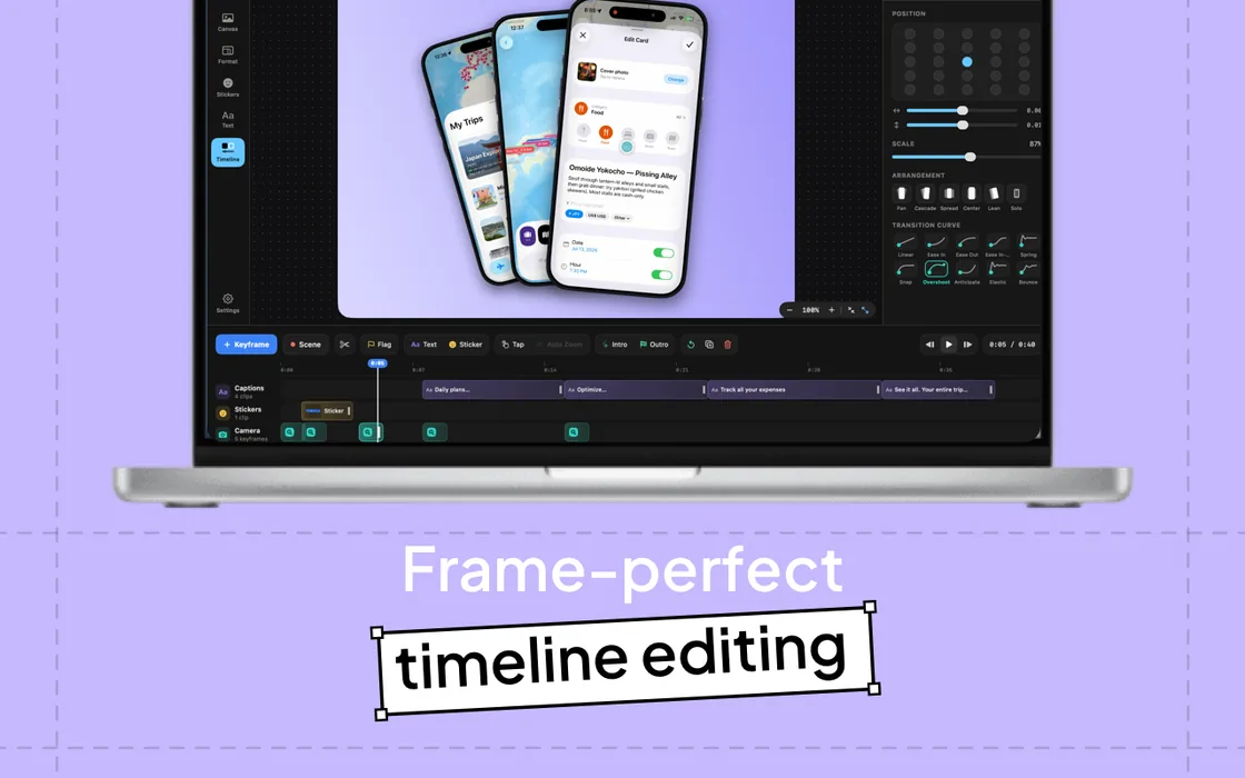 Dummo · frame-perfect timeline editing