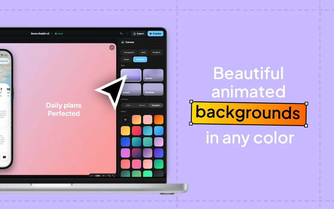 Dummo · beautiful animated backgrounds in any color